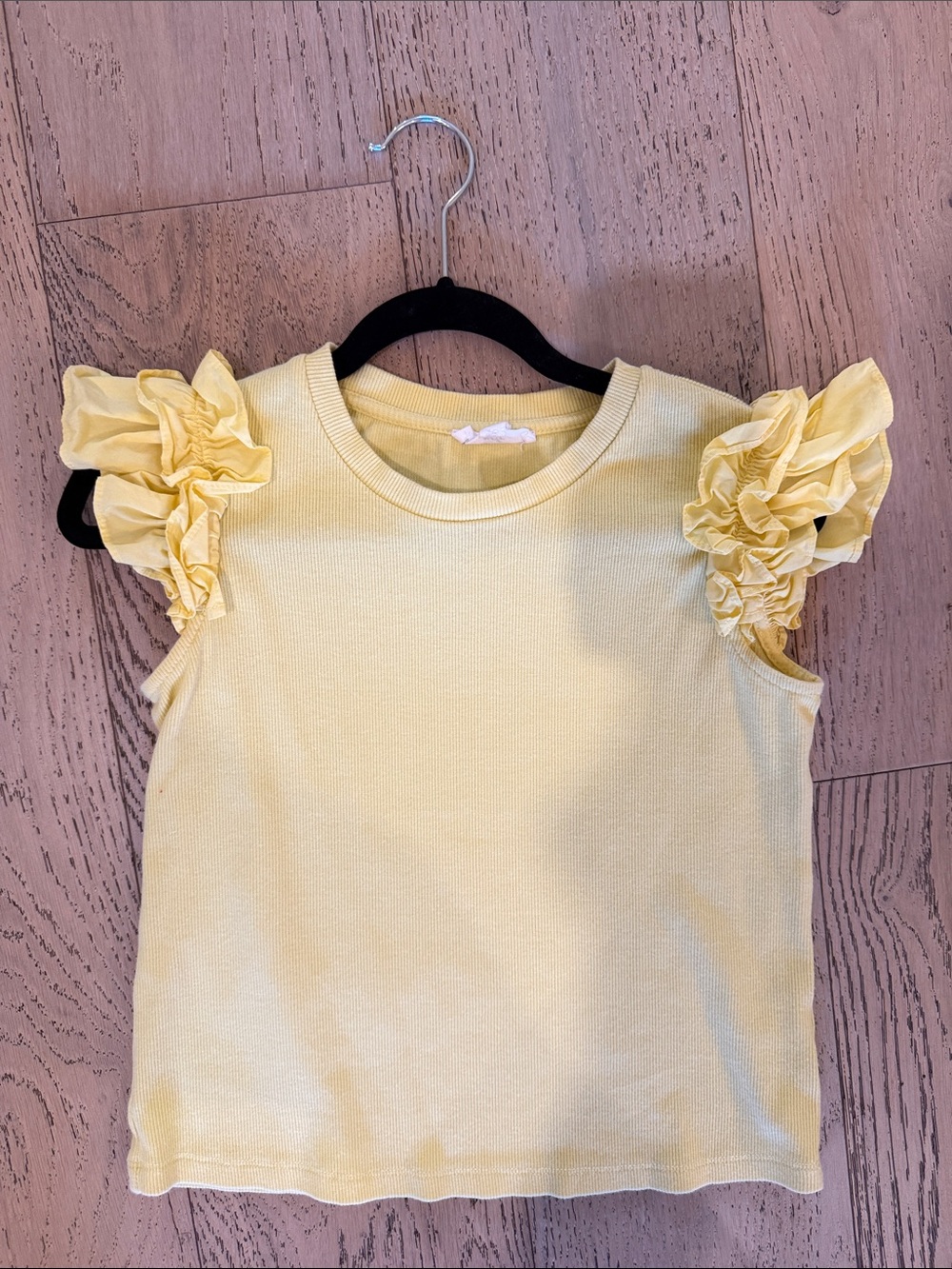 Girls' Ruffle Sleeve Tank Top in Yellow